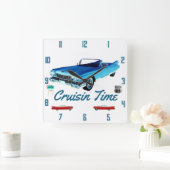 Car Wall Clock der 50er Jahre Quadratische Wanduhr (Zuhause)