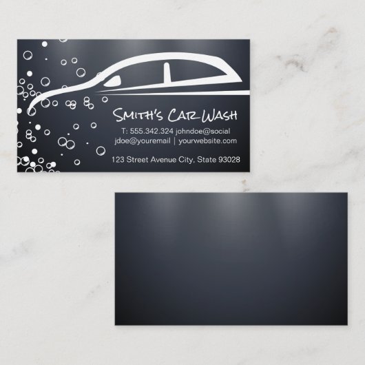 Car Wash | Auto Car Detection | Seifenblasen Visitenkarte (Vorne/Hinten)