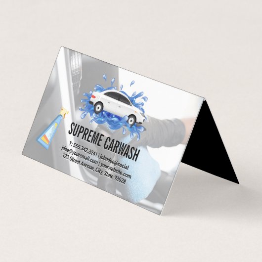Car Wash | Auto Detaillierter Innenbereich Saubere Visitenkarten (Vorderseite)