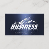 Car Wash Auto Detection Moderne Marine Blue Loyalt Visitenkarte (Vorderseite)