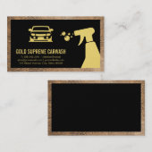 Car Wash | Auto im Detail | Leather Texture Border Visitenkarte (Vorne/Hinten)