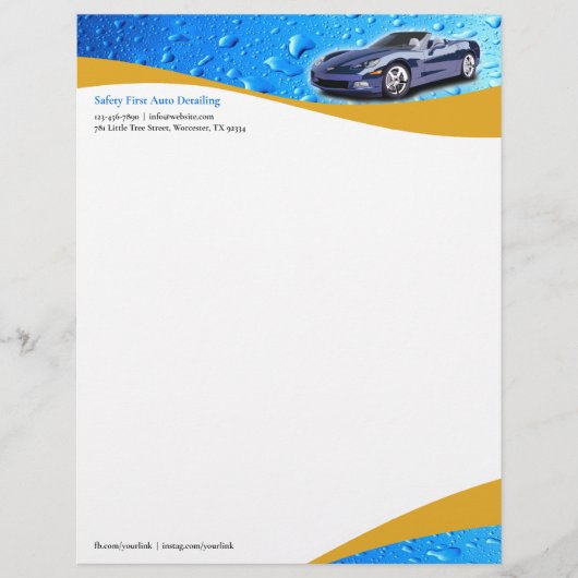 Car Wash Auto im Detail Letterhead Briefkopf (Vorderseite)