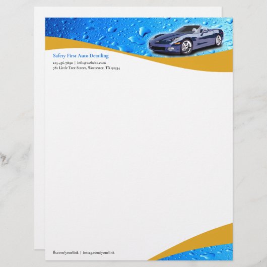 Car Wash Auto im Detail Letterhead Briefkopf (Vorne/Hinten)