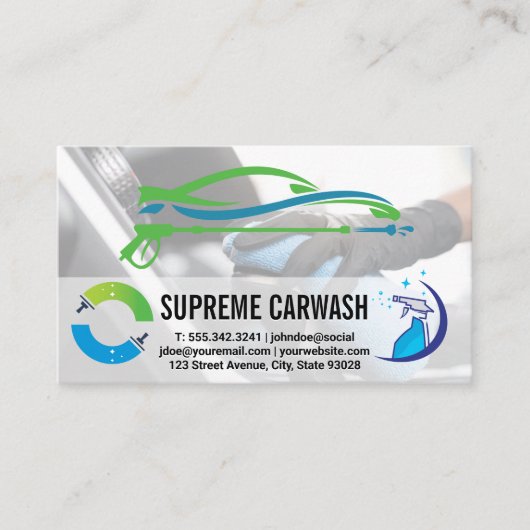 Car Wash Auto Logo | Reinigungsmittel Visitenkarte (Vorderseite)