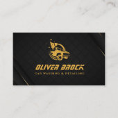 Car Wash Black & Gold Visitenkarte (Vorderseite)