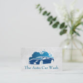 Car Wash | Blue Auto Clearing Logo Business Card Visitenkarte (Stehend Vorderseite)