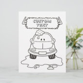 Car Wash Cartoon Colour Book Page (Stehend Vorderseite)