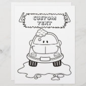Car Wash Cartoon Colour Book Page (Vorne/Hinten)