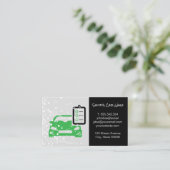 Car Wash |Checkliste | Reinigungsservice Visitenkarte (Stehend Vorderseite)