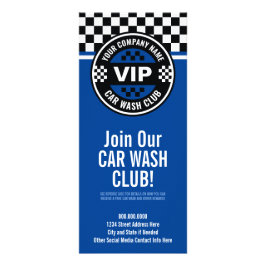 Car Wash Club - Racing Checkered Flag Prämien Werbekarte