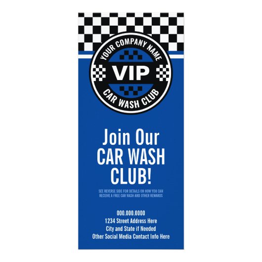 Car Wash Club - Racing Checkered Flag Prämien Werbekarte (Vorne)