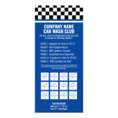 Car Wash Club - Racing Checkered Flag Prämien Werbekarte (Hinten)