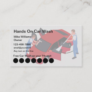 Car Wash Customer Loyalty Template Business Cards Visitenkarte