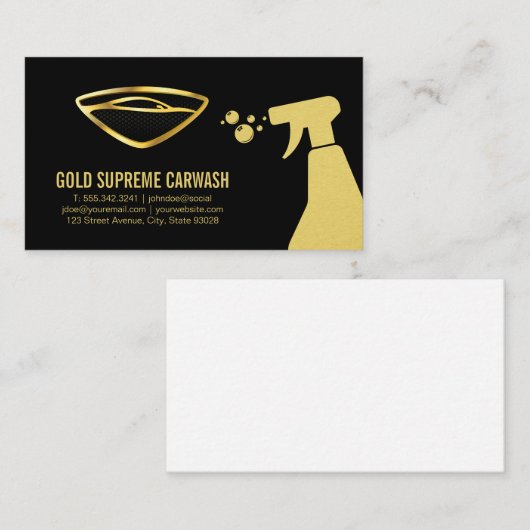 Car Wash Detection | Auto Cleaners Visitenkarte (Vorne/Hinten)