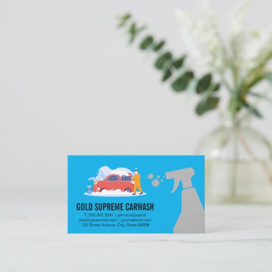 Car Wash Detection | Auto-Reiniger Visitenkarte (Stehend Vorderseite)