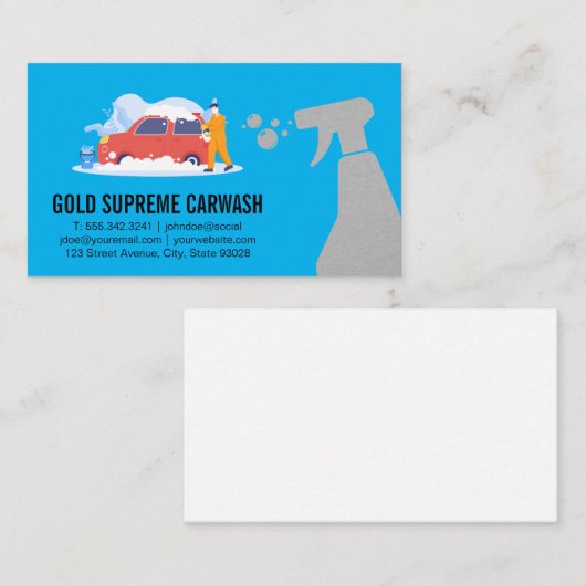 Car Wash Detection | Auto-Reiniger Visitenkarte (Vorne/Hinten)
