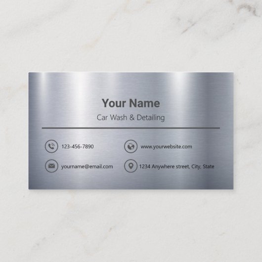 Car Wash & Detection Service Business Card Visitenkarte (Rückseite)