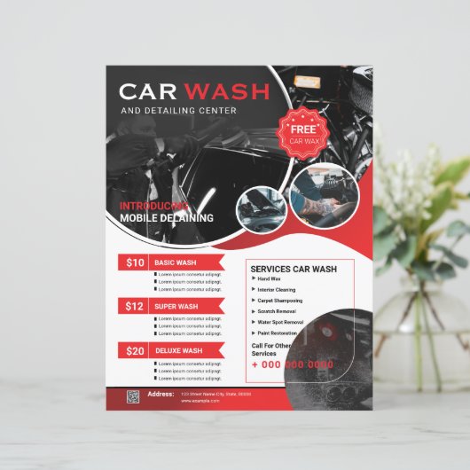 Car Wash Flyer Template (Stehend Vorderseite)