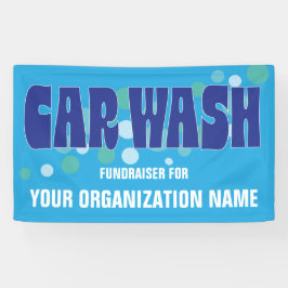 Car Wash Fundraiser Event Blue Bubbles Banner