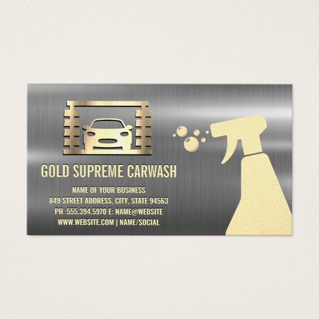 Car Wash Icon | Gold Metallic (Vorderseite)
