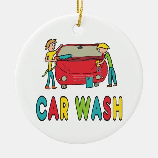 Car Wash Keramik Ornament (Vorne)