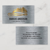 Car Wash Logo | Metallisch Visitenkarte (Vorne/Hinten)