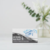 Car Wash Logo Metallisches weißes Mesh Visitenkarte (Stehend Vorderseite)