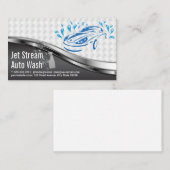 Car Wash Logo Metallisches weißes Mesh Visitenkarte (Vorne/Hinten)