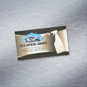 Car Wash Logo | Reinigungsdienst Gold Metallic Magnetische Visitenkarte (Beispiel)