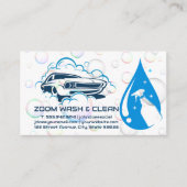 Car Wash Logo | Seifenblasen | Sprühflasche Visitenkarte (Vorderseite)