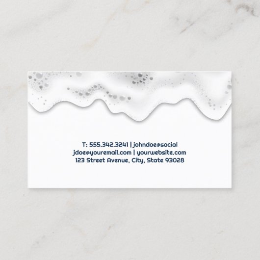 Car Wash Logo | Soap Suds | Auto Visitenkarte (Rückseite)