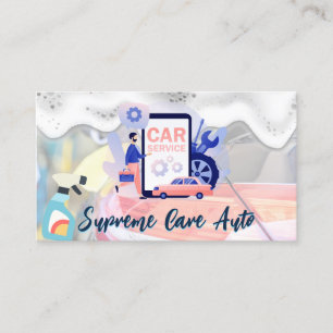 Car Wash Logo   Soap Suds   Auto Visitenkarte