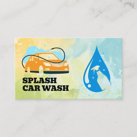 Car Wash Logo | Sprühflasche | AUTO Visitenkarte (Vorderseite)