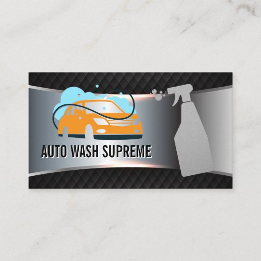 Car Wash Logo | Sprühflasche Visitenkarte (Vorderseite)