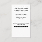 Car Wash Loyalty Prämien Visitenkarte (Rückseite)