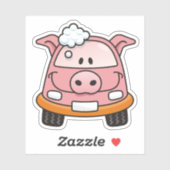 Car Wash Pig Aufkleber (Blatt)