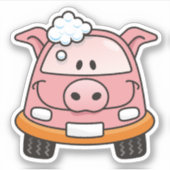 Car Wash Pig Aufkleber (Vorderseite)