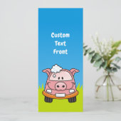 Car Wash Pig Einladung (Stehend Vorderseite)