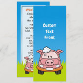 Car Wash Pig Einladung (Vorne/Hinten)