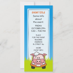 Car Wash Pig Einladung