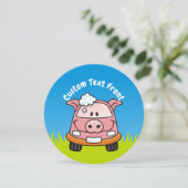 Car Wash Pig Einladung (Stehend Vorderseite)