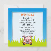 Car Wash Pig Einladung (Rückseite)