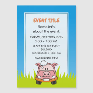 Car Wash Pig Magnetkarte