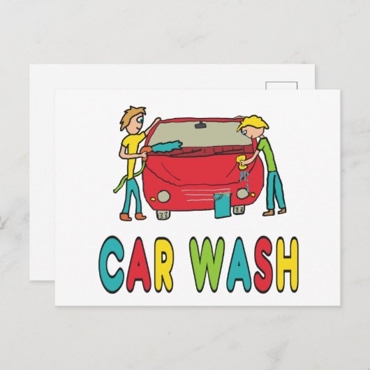 Car Wash Postkarte (Vorne/Hinten)
