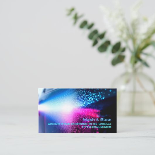 Car Wash QR Visitenkarte (Stehend Vorderseite)