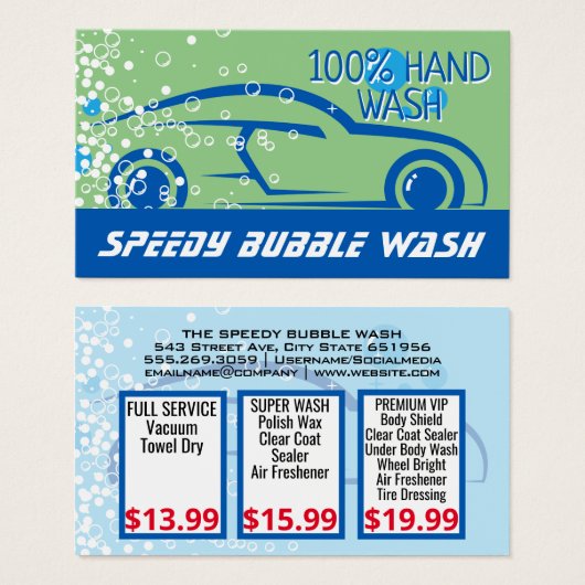 Car Wash | Seifenblasen | Automobile Grafik (Vorne & Hinten)