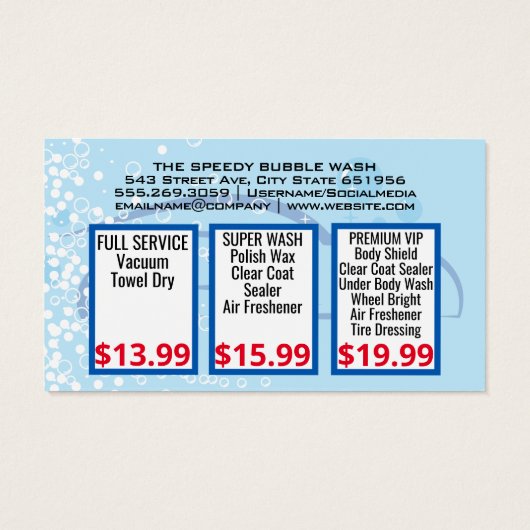 Car Wash | Seifenblasen | Automobile Grafik (Rückseite)