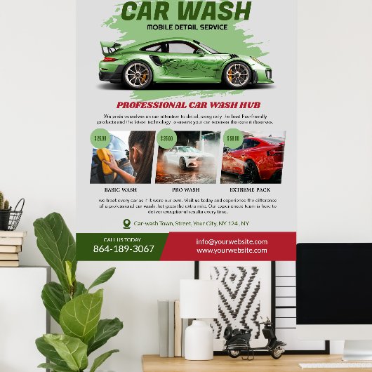Car Wash Services Poster (Heimbüro)