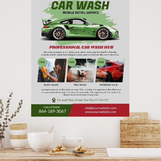 Car Wash Services Poster (Küche)