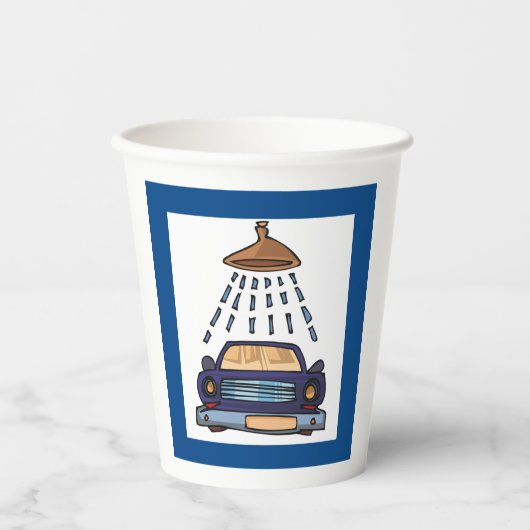 Car Wash Sign Pappbecher (Vorderseite)